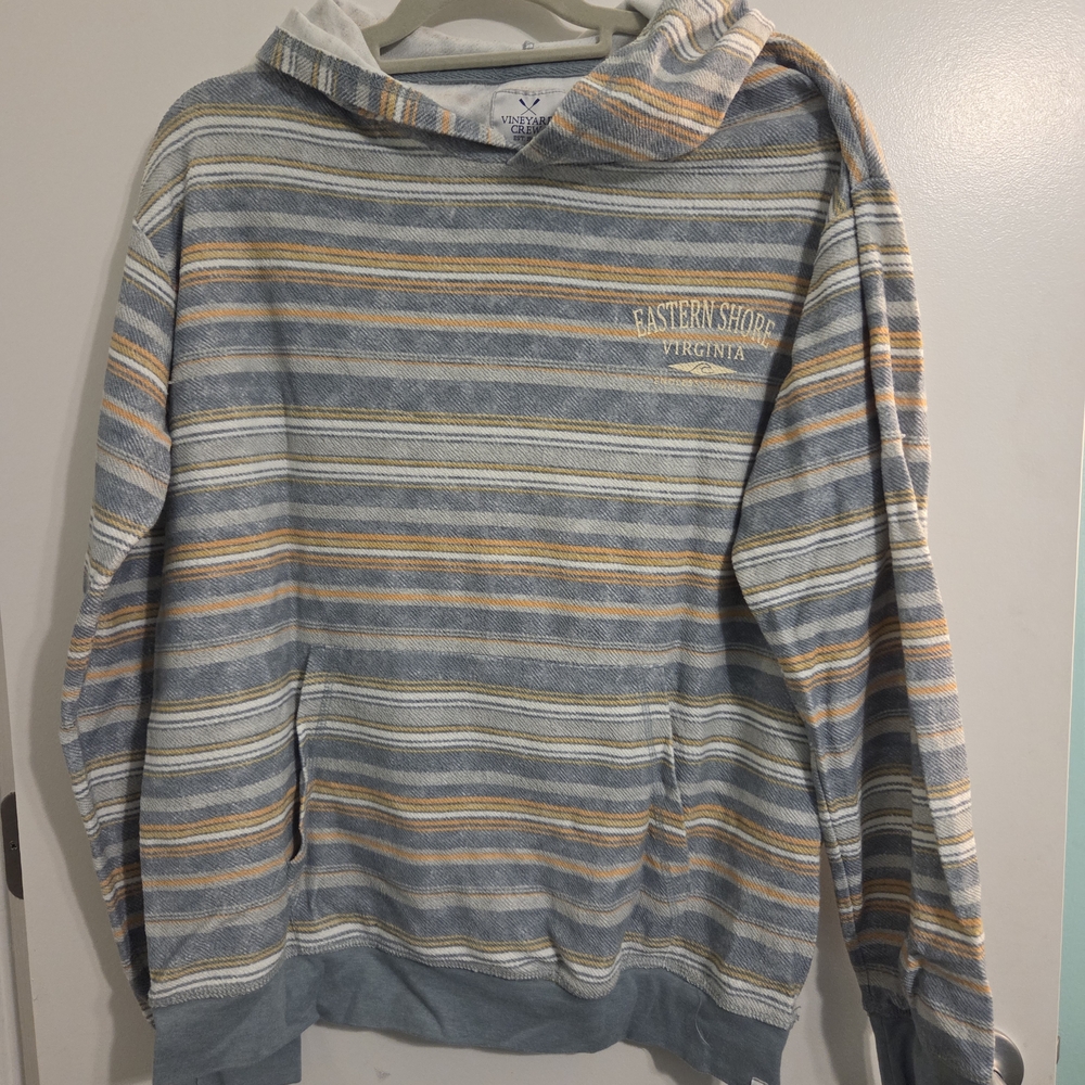 Striped Hoodie - Blue and Orange